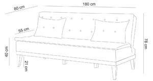 Háromszemélyes kanapé Fiorucci (krém). 1071964