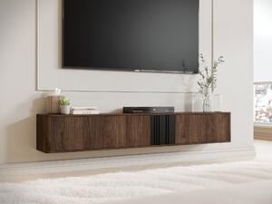TV-állvány Oratio I, Közepes sűrűségű farostlemez, Laminált forgácslap, 30x190x31cm, Dió, Fekete
