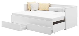 Kobi Helios kihúzható Ifjúsági ágy matraccal és ágyneműtartóval - fehér