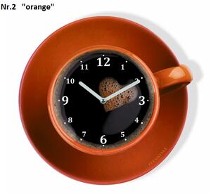 Konyhai óra kávés csésze formájú Narancssárga