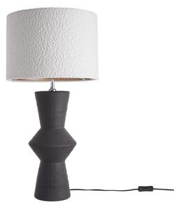 FREJA asztali lámpa kerámia talppal, fekete-fehér 70 cm