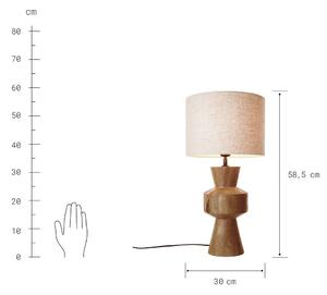 FROMAQUE asztali lámpa mangófa talppal 58,5 cm