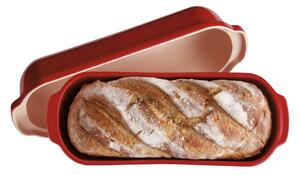 Piros kerámia kenyérsütő forma, 39 x 16,5 cm - Emile Henry