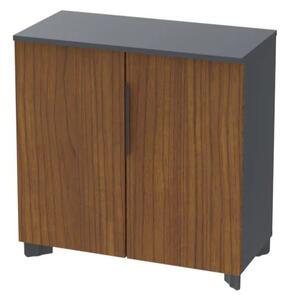 Tide 2 polcos irattároló szekrény, fa ajtólappal (80x39x81 cm)