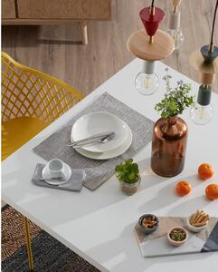 Arya fehér étkezőasztal rozsdamentes acél lábakkal, 160 x 100 cm - Kave Home