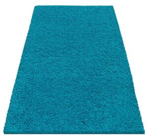 Stílusos sötét türkiz szőnyeg magasabb szőrrel Szélesség: 80 cm | Hossz: 150 cm