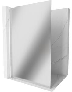Mexen Kioto L, Walk-In zuhany paraván 70 x 200 cm, 8 mm tükörmintás üveg, fehér profil, 800-070-103-20-50