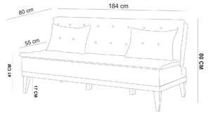 Háromszemélyes kanapé Fiorucci (zöld). 1072093