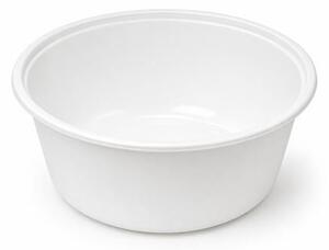 Műanyag leveses tányér, tetőzhető, 750 ml, 50 db, fehér (KHMU336)