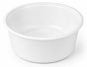 Műanyag leveses tányér, tetőzhető, 500 ml, 50 db, fehér (KHMU335)