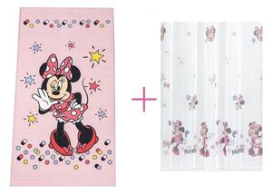 Disney Minnie gyerek szőnyeg és függöny szett rózsaszín 80x150cm