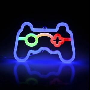 Polux LED Neon fali dekoráció GAME LED/3W/3xAA USB kék SA1973