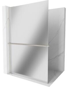 Mexen Kioto+ L, Walk-In zuhany paraván polccal és akasztóval 80 x 200 cm, 8mm üveg tükör mintával, csiszolt acél profil, 800-080-123-97-50