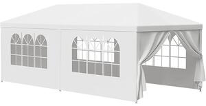Pepita kerti XL Pavilon party sátor 6 levehető oldalfallal 3x6m - fehér