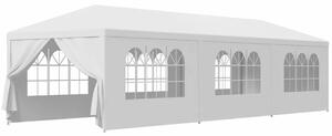Pepita kerti XXL Pavilon party sátor 8 levehető oldalfallal 3x9m - fehér