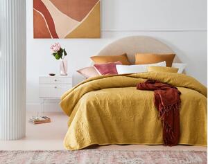 Minőségi sárga steppelt ágytakaró 220 x 240 cm