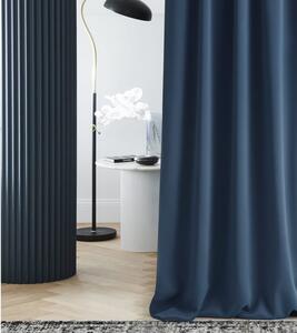 Luxus sötétkék sötétítőfüggöny gyűrődő szalaggal 140 x 280 cm