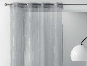 Modern világosszürke légies függöny ezüst motívummal 140 x 240 cm