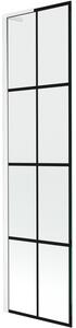 Mexen Next L, 1 szárnyú kádparaván 50 x 150 cm, 6mm átlátszó üveg-fekete mintás, fehér profil, 895-050-000-03-77-20