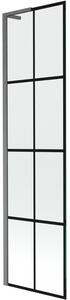 Mexen Next L, 1 szárnyas kádparaván 50 x 150 cm, 6mm átlátszó üveg-fekete mintás, grafit profil, 895-050-000-03-77-66