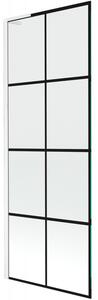 Mexen Next L, 1 szárnyas kádparaván 70 x 150 cm, 6mm átlátszó üveg-fekete mintás, fehér profil, 895-070-000-03-77-20