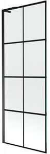 Mexen Next L, 1 szárnyas kádparaván 70 x 150 cm, 6mm átlátszó üveg-fekete mintás, fekete profil, 895-070-000-03-77-70