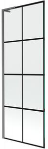 Mexen Next L, 1 szárnyú kádparaván 70 x 150 cm, 6mm átlátszó üveg-fekete mintás, grafit profil, 895-070-000-03-77-66