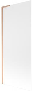 Mexen Next L, 1 szárnyú kádparaván 80 x 150 cm, 6 mm-es mattüveg, rézprofil, 895-080-000-03-30-65