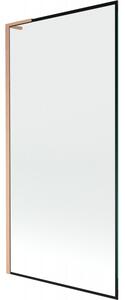 Mexen Next L, 1 szárnyas kádparaván 90 x 150 cm, 6mm átlátszó üveg-fekete mintás, rézprofil, 895-090-000-03-70-65