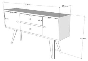 TV asztal/szekrény Odin (fehér + dió). 1072164