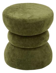 Puff kerek, zsenília szövet, 38,5x36 cm, khaki zöld – BELLONDE