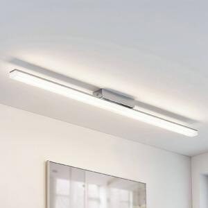 Lindby LED fürdőszobai mennyezeti lámpa Levke, 100 cm, fényerőszabályzó, IP44, dimmelhető, Fehér / opál, Fürdőszoba, fém, Modern