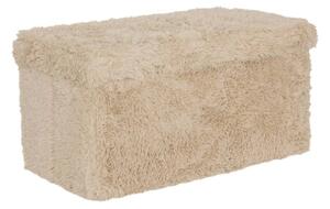 Összehajtható tárolós pad, szőrme, 76x38 cm, bézs – GRIZLI