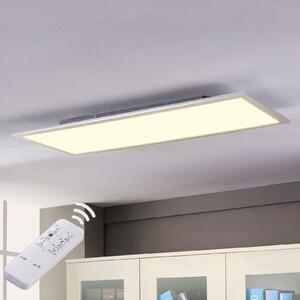 Lindby LED panel Livel, CCT, 120 cm x 30 cm, távirányítóval, dimmelhető, Alu / szürke / cink, Konyha, Műanyag, Modern