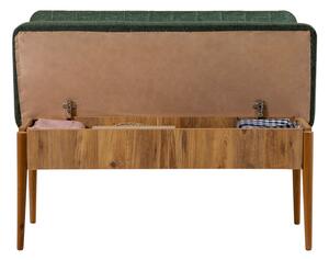 Széthúzható étkezőasztal 2 székkel és 2 paddal Vlasta (atlanti fenyő + zöld). 1072184