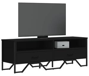 Fekete szerelt fa TV-szekrény 122 x 34 x 41 cm