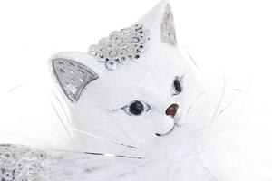 Figura műgyanta 15x7,5x14 macska fehér (készletről)