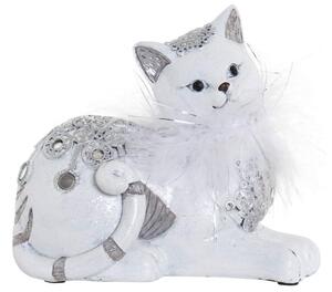 Figura műgyanta 15x7,5x14 macska fehér (készletről)