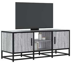 Szürke sonoma színű szerelt fa és fém TV-szekrény 100x35x41 cm