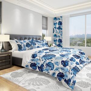 Egyszerű ágytakarók kék virág motívummal 2 rész: 1db 140 cmx200 + 1db 70 cmx80