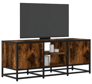 Füstös tölgy színű szerelt fa és fém TV-szekrény 100x35x41 cm