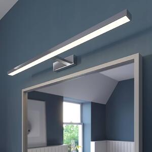Lindby LED tükörvilágítás Jukka, 90 cm, króm, fém, IP44, Króm / ezüst, Fürdőszoba, Alumínium, Modern