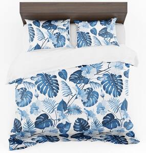 Egyszerű ágytakarók kék virág motívummal 2 rész: 1db 140 cmx200 + 1db 70 cmx80