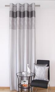 Modern csíkos drapéria szürke színben a nappaliba Szélesség: 140 cm | Hossz: 250 cm (1 darabos készletben)