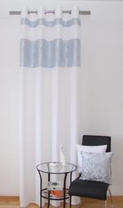 Fehér luxus kész drapériák kék motívummal Szélesség: 140 cm | Hossz: 250 cm (1 darabos készletben)