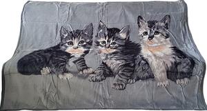 Szürke akril takaró macskákkal Szélesség: 160 cm | Hossz: 210 cm