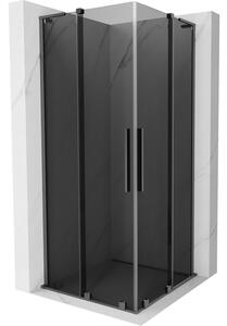 Mexen Velar L Duo, zuhanykabin tolóajtóval 80 x 80 cm, 8mm szürke üveg, polírozott grafit, 871-080-080-02-43-95