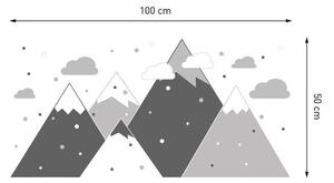 Scandinavian Mountains modern szürke falmatrica 100 x 50 cm