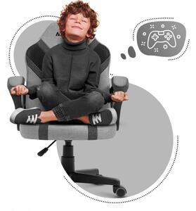 Ergonomikus gyerek gamer szék fekete és szürke színben