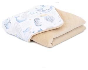 Prémium Teddy Bear takaró-párna szett - Óceán, kék, homok bársony